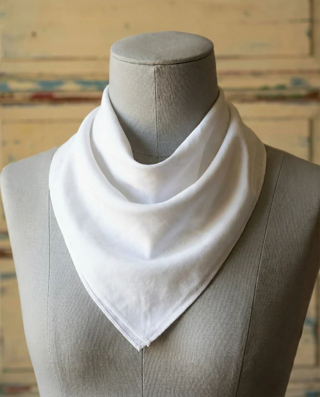 Elegant Mockup of a White Bandana on a Mannequin