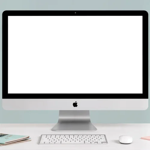 Sleek iMac Mockup for Modern Workspace Design