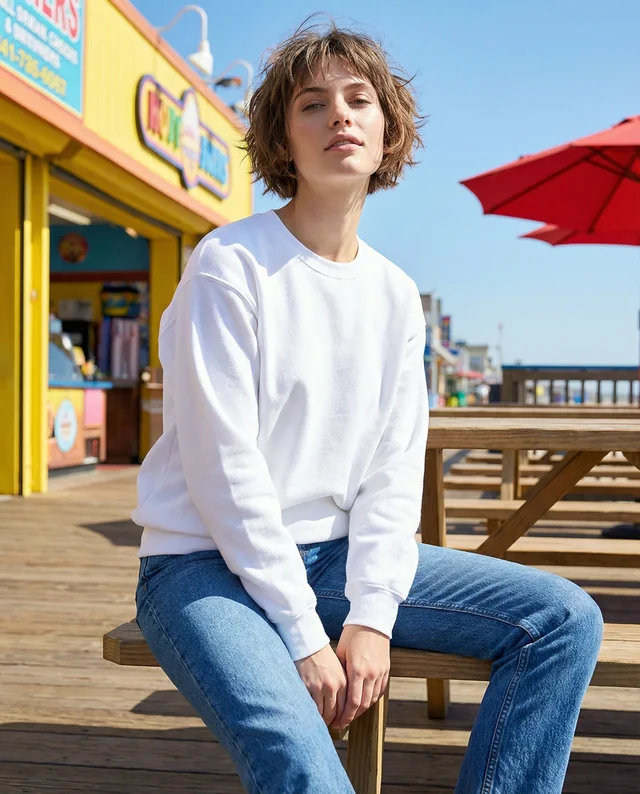 Cozy Sweatshirt Mockup for Laid-Back Beach Vibes