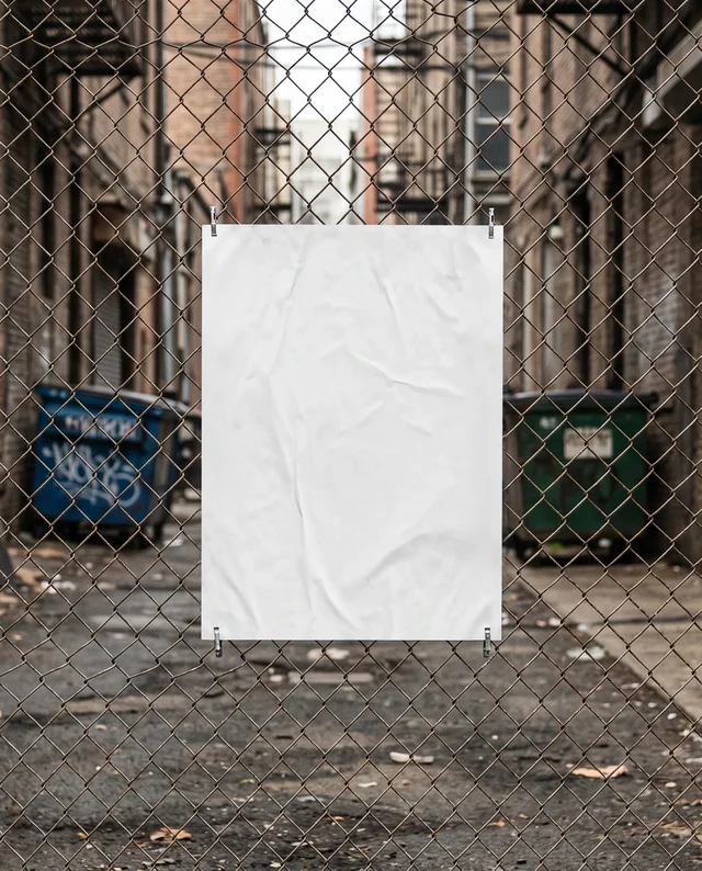 Urban Alleyway Poster Mockup with Gritty Atmosphere