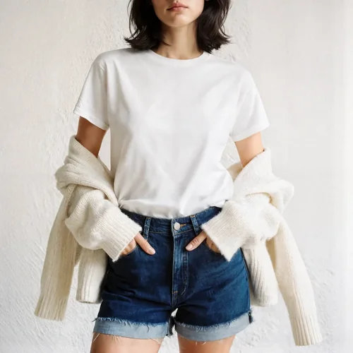 Stylish Mockup of a Confident Woman in a T-Shirt