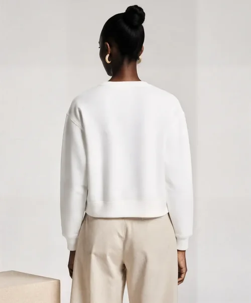 Stylish Mockup of a Woman in a Cropped Sweatshirt