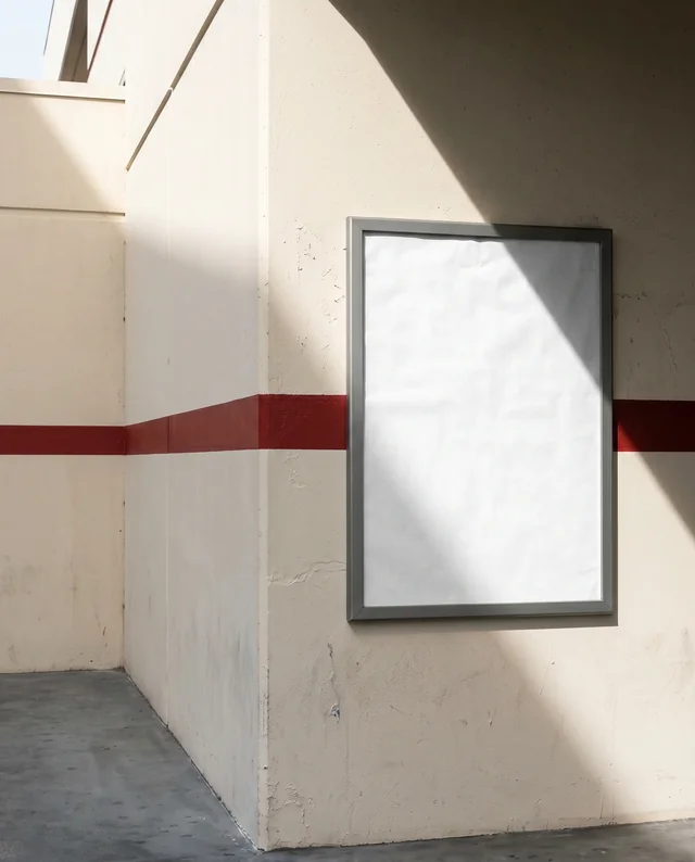 Minimalist Urban Poster Mockup on Textured Wall