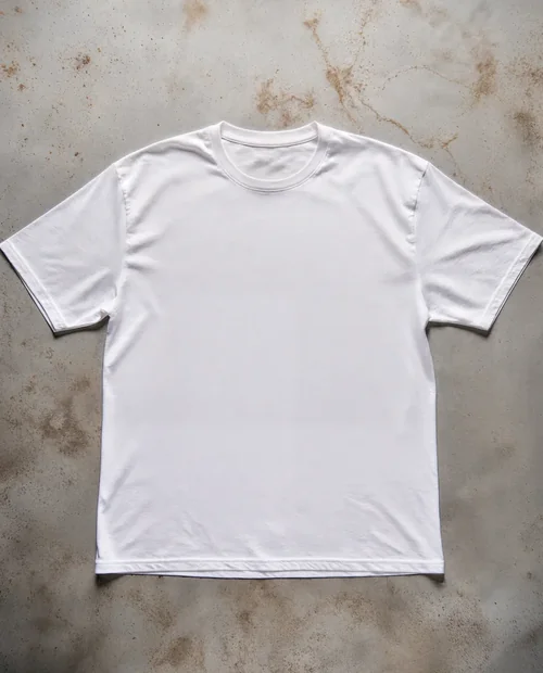 Realistic T-Shirt Mockup on Textured Concrete Surface