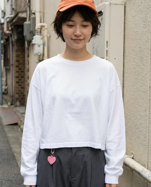 Urban Mockup of a Young Woman in a Crop Top Outfit
