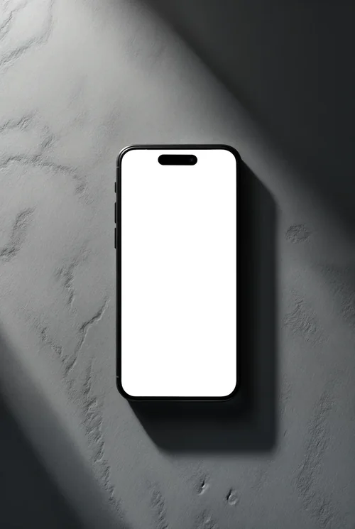 Modern Black iPhone 16 Pro Max Mockup on Concrete Surface