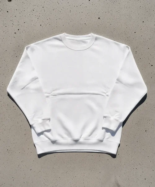 Stylish Mockup of a Classic White Sweatshirt