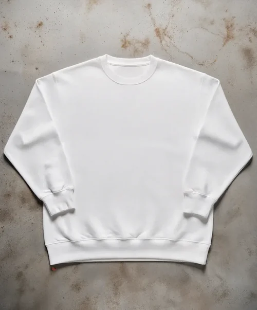 Oversized White Sweatshirt Mockup on Neutral Surface