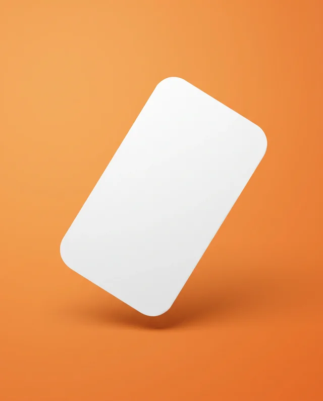 Minimalist Business Card Mockup on Vibrant Orange Background