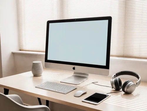 Sleek iMac Mockup for Modern Workspace Design