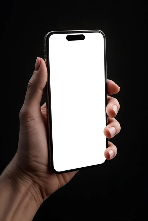 Realistic iPhone 16 Pro Max Mockup in Hand - Close-Up