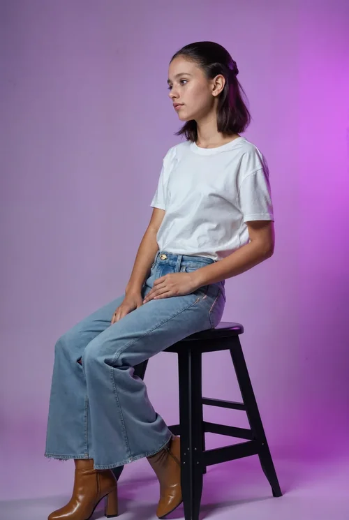 Elegant T-Shirt Mockup with Soft Purple Background