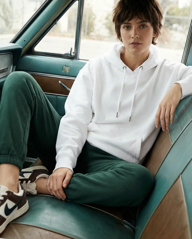 Vintage Car Mockup Featuring Cozy Hoodie Style