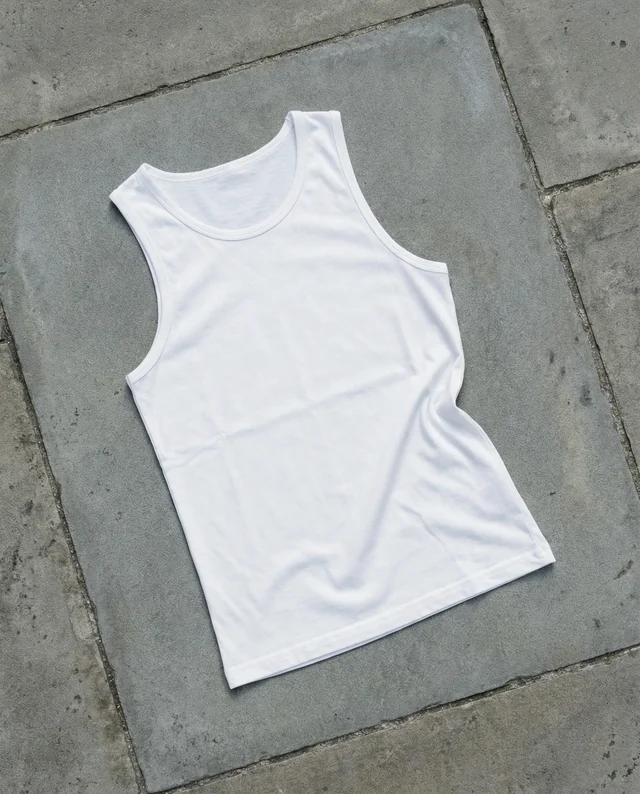 Minimalist Mockup of a Casual White Tank Top
