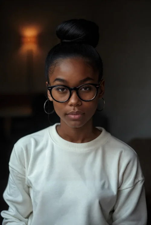 Stylish Mockup of a Young Woman in a Sweatshirt