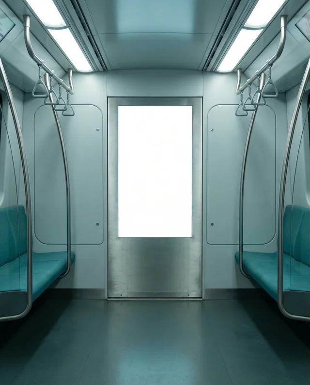 Modern Subway Train Mockup for Billboard Display