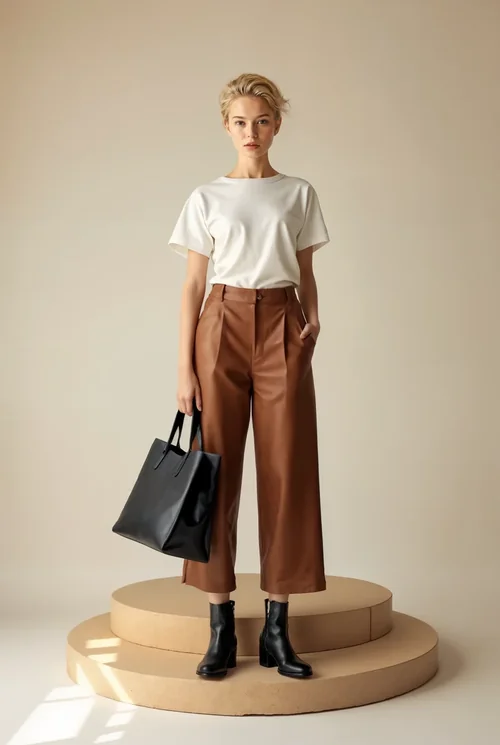 Stylish T-Shirt Mockup on Minimalist Cardboard Platforms