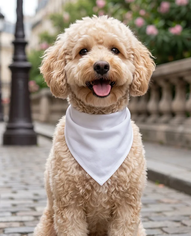 Charming Dog Bandana Mockup in Urban Garden Setting