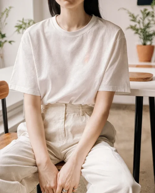 Elegant T-Shirt Mockup in Minimalist Setting