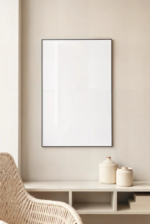 Modern Mockup Poster with Soft Neutral Background Colors