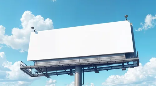Stunning Mockup of a Blank Billboard Against Blue Sky