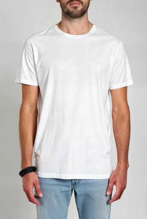 Stylish T-Shirt Mockup Against Light Gray Background