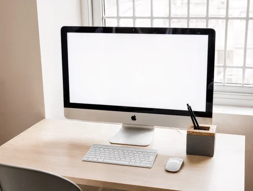 Minimalist iMac Mockup for Elegant Workspace Design