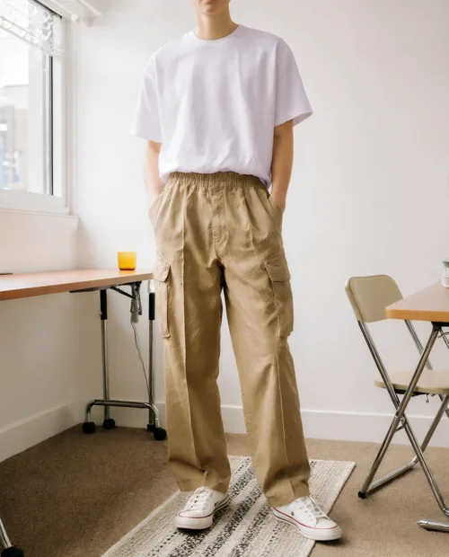 Stylish T-Shirt Mockup in Modern Room Setting