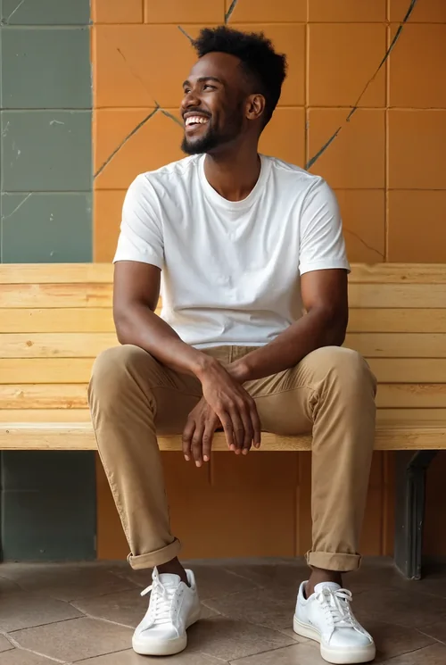 Colorful Mockup of T-Shirt Against Earthy Background