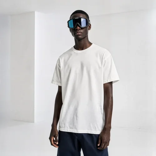 Modern Mockup with White T-Shirt and Blue Accents