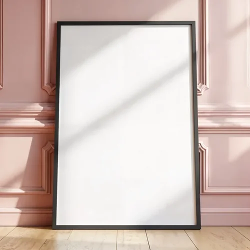 Mockup Poster with Soft Pink Background and Elegant Colors