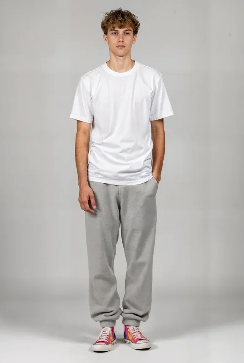 Stylish T-Shirt Mockup with Light Gray Background and Colors