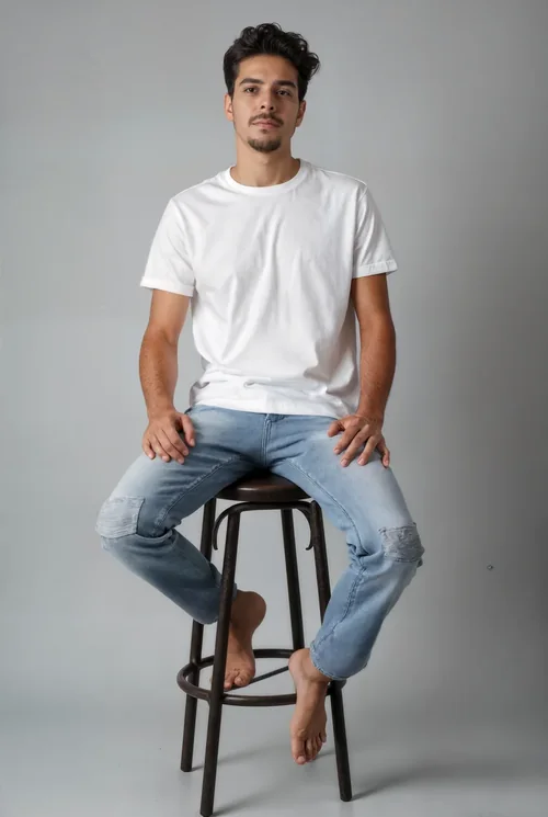 Mockup of T-Shirt with Soft Gray Background and Colors