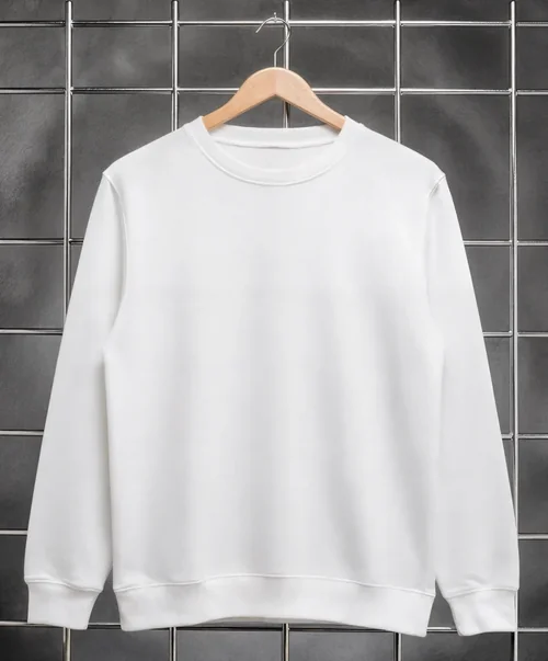Realistic Mockup of a Classic White Sweatshirt