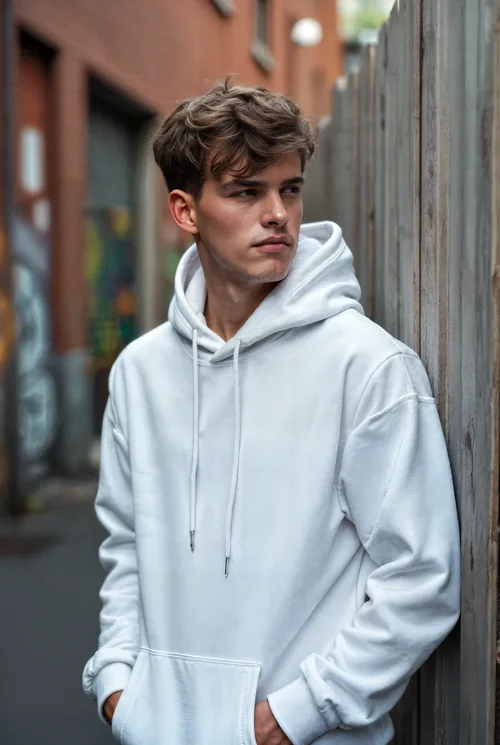 Urban Mockup of a Young Man in a Stylish Hoodie