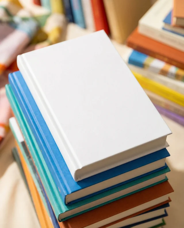 Colorful Book Mockup with Blank Canvas for Creativity