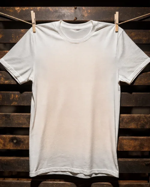 Rustic T-Shirt Mockup on Clothesline