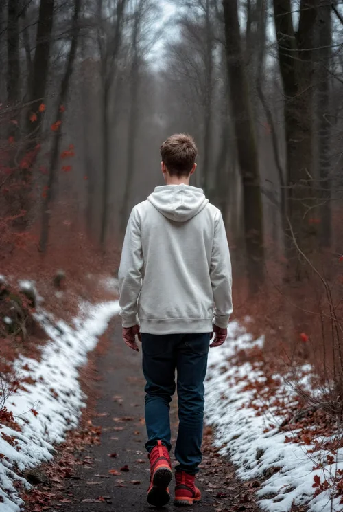 Serene Forest Hoodie Mockup with Muted Background Colors