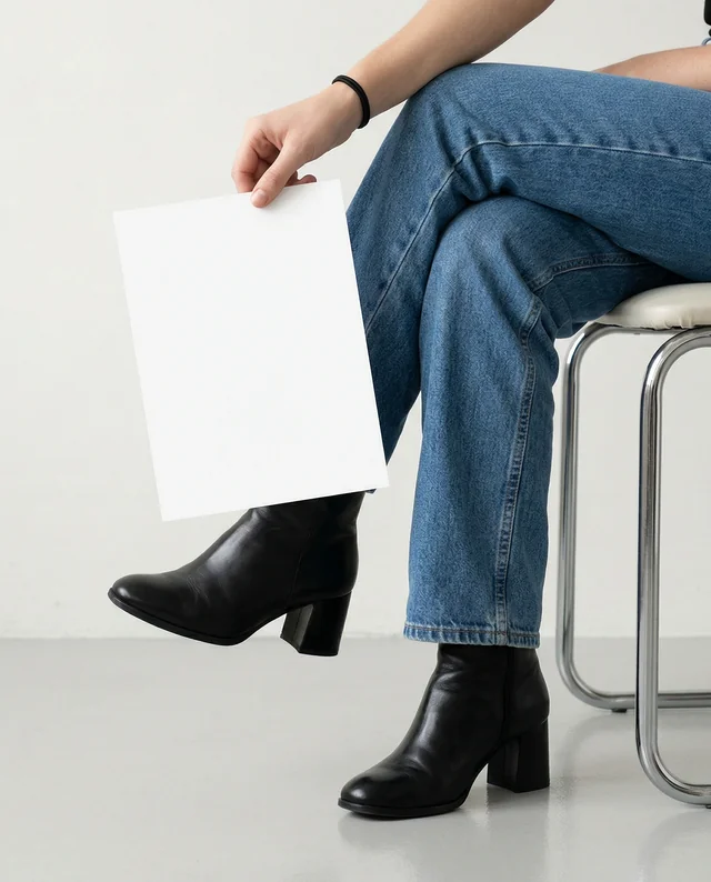 Modern Minimalist Mockup of Flyer with Stylish Attire