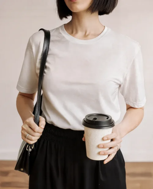 Stylish T-Shirt Mockup in Minimalistic Interior Space