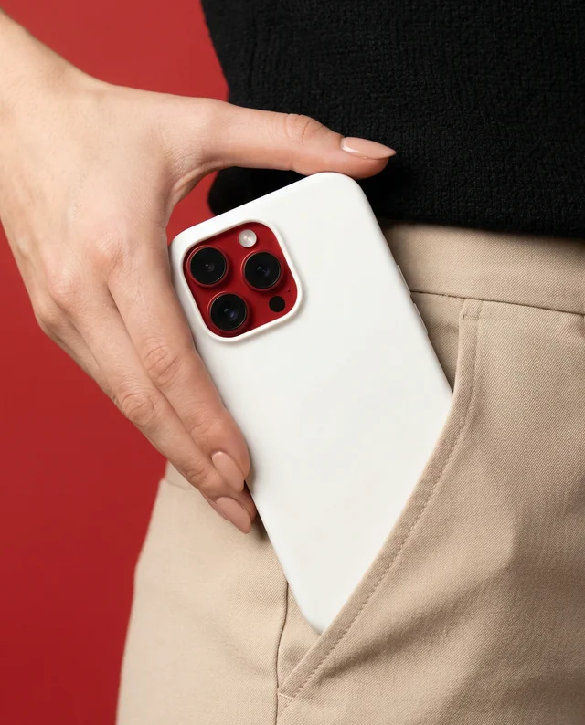 Elegant Mockup of Phone Cover in Stylish Pocket Setting