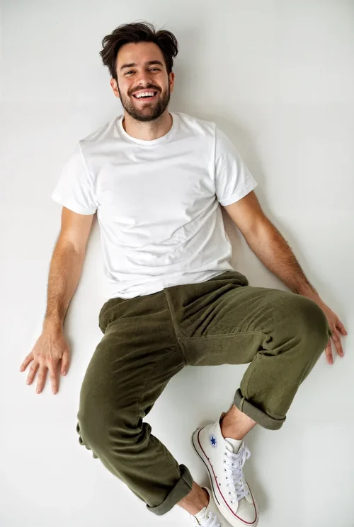 Bright Mockup of T-Shirt on Light Background with Colors