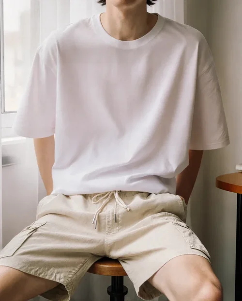 Stylish T-Shirt Mockup with Young Male Model