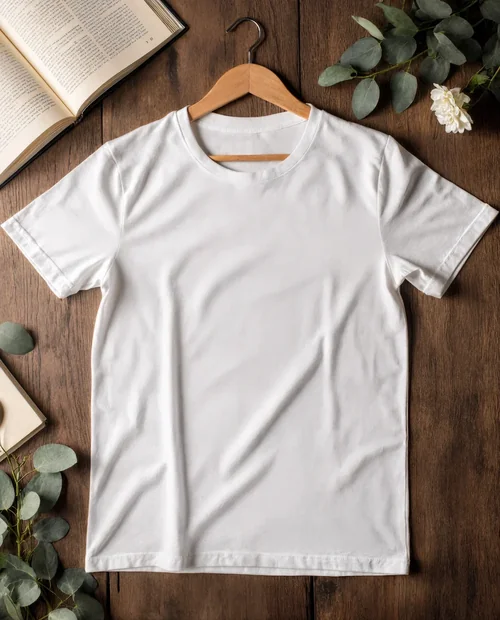 Elegant T-Shirt Mockup with Nature Elements