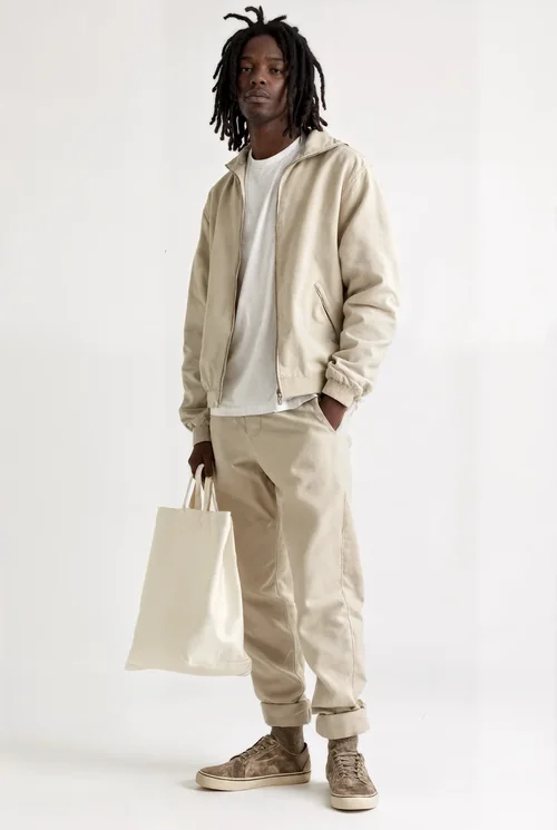 Stylish Mockup of a Tote Bag with Urban Fashion Model