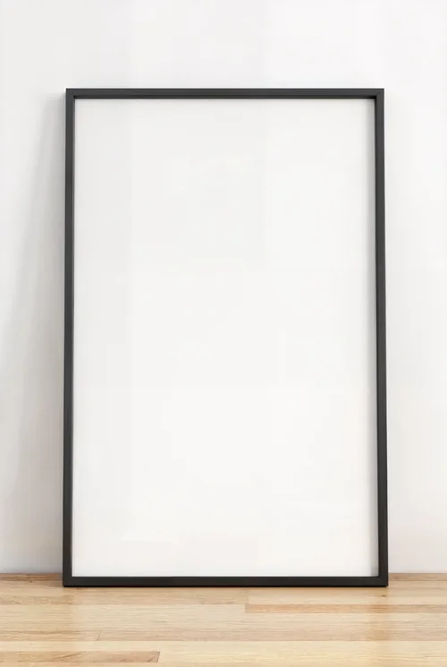 Minimalist Mockup Poster with Black Frame and Soft Colors