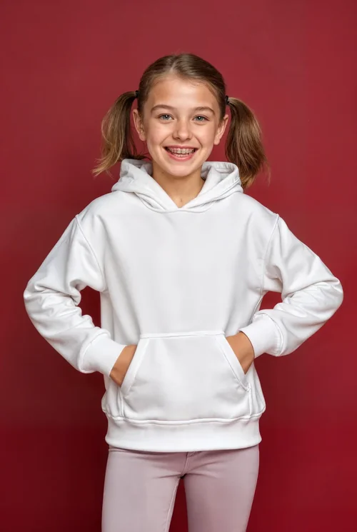 Cheerful Hoodie Mockup with Vibrant Red Background
