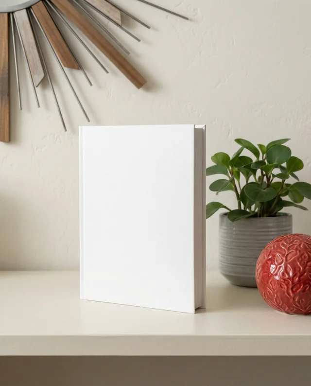 Cozy Mockup of a Book in Modern Interior Design