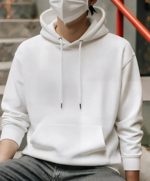 Stylish Hoodie Mockup of Young Male on Staircase