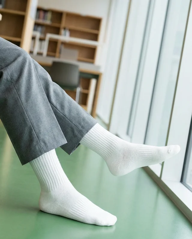 Relaxed Mockup of Stylish Socks on a Modern Floor